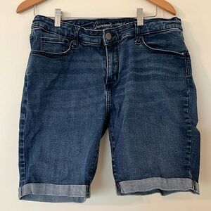 Denim Cuffed Bermuda Shorts